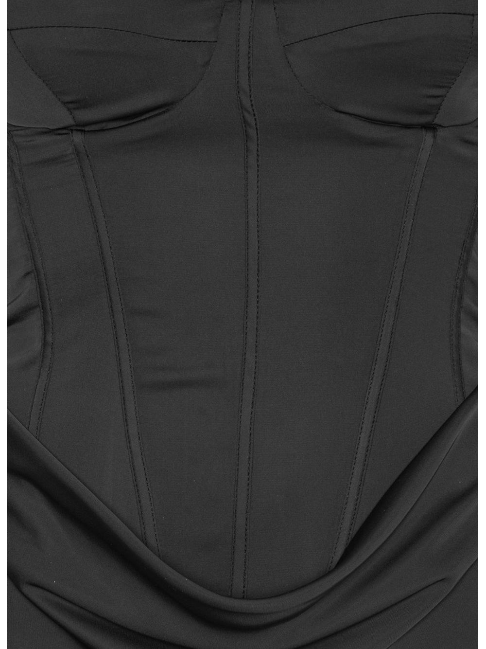 ROTATE-SATIN CORSET MAXI DRESS-114330100 100 BLACK