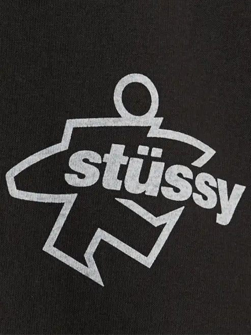 STUSSY-SURF SIZE PIG. DYED TEE-1905180 0090 FADED BLACK