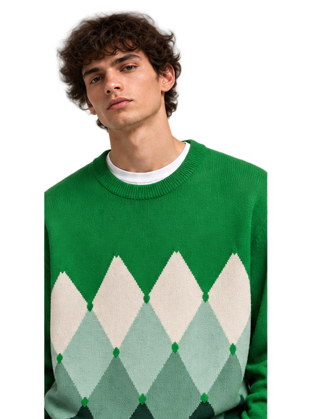 R NECK PULLOVER 100% WS CLASSIC DIAMOND
