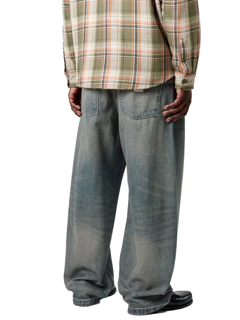 CARHARTT WIP-BRANDON PANT-I035893 014Q BLUE/WORN USED WASH