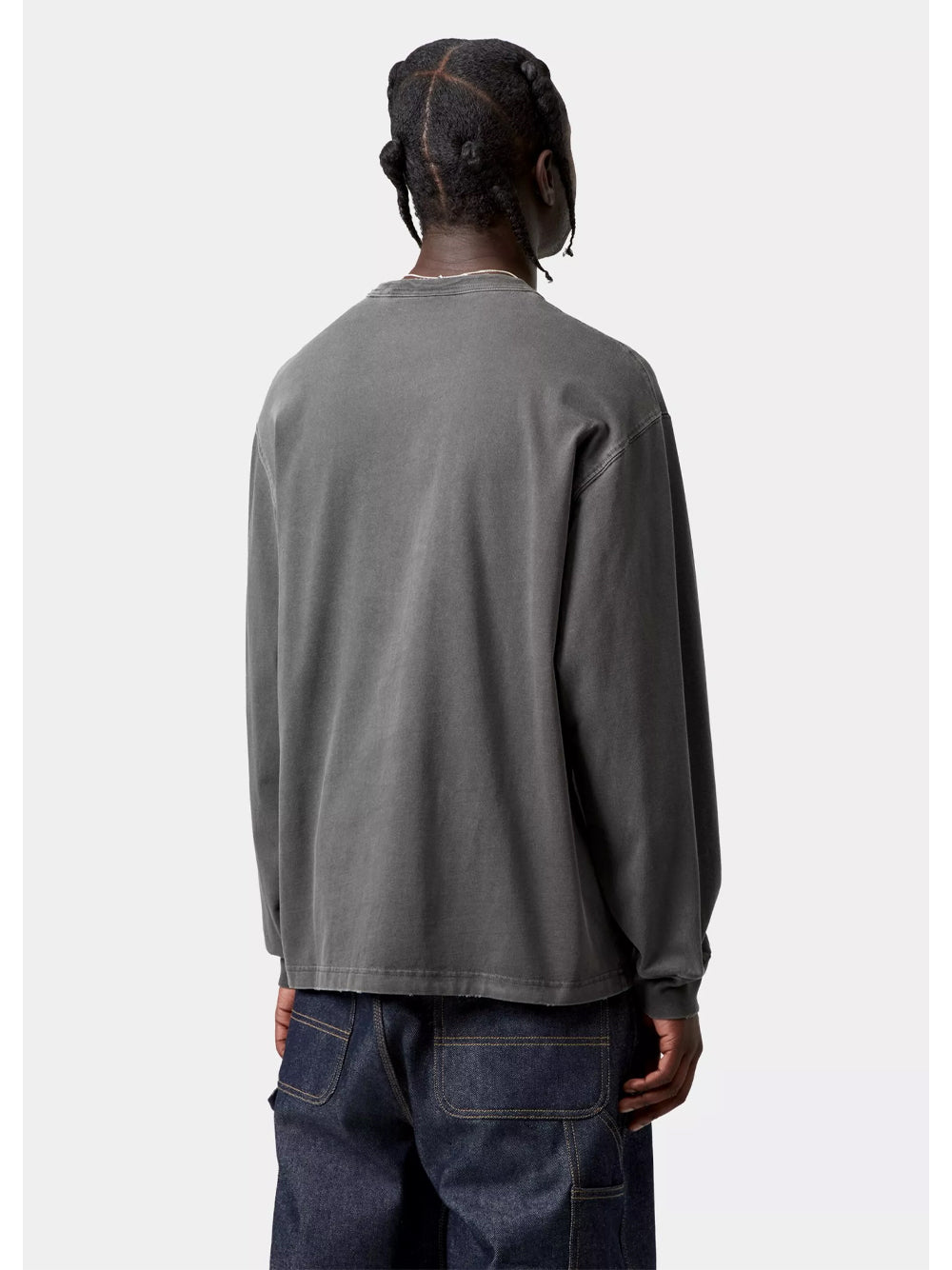 CARHARTT WIP-L/S TORION POCKET T-SHIRT-I035958 89B7 BLACK/GRIND WASH