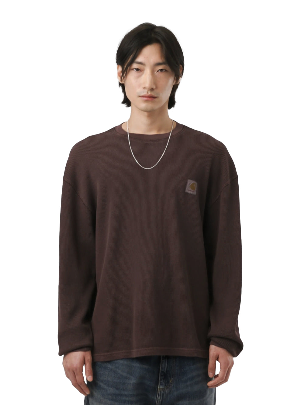 CARHARTT WIP-L/S VISTA WAFFLE T-SHIRT-I035304 33HGD PALISANDER/GARMENT DYED