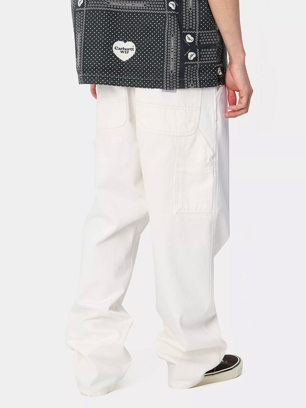 CARHARTT WIP-SINGLE KNEE PANT-I032024 0202 WHITE RINSED