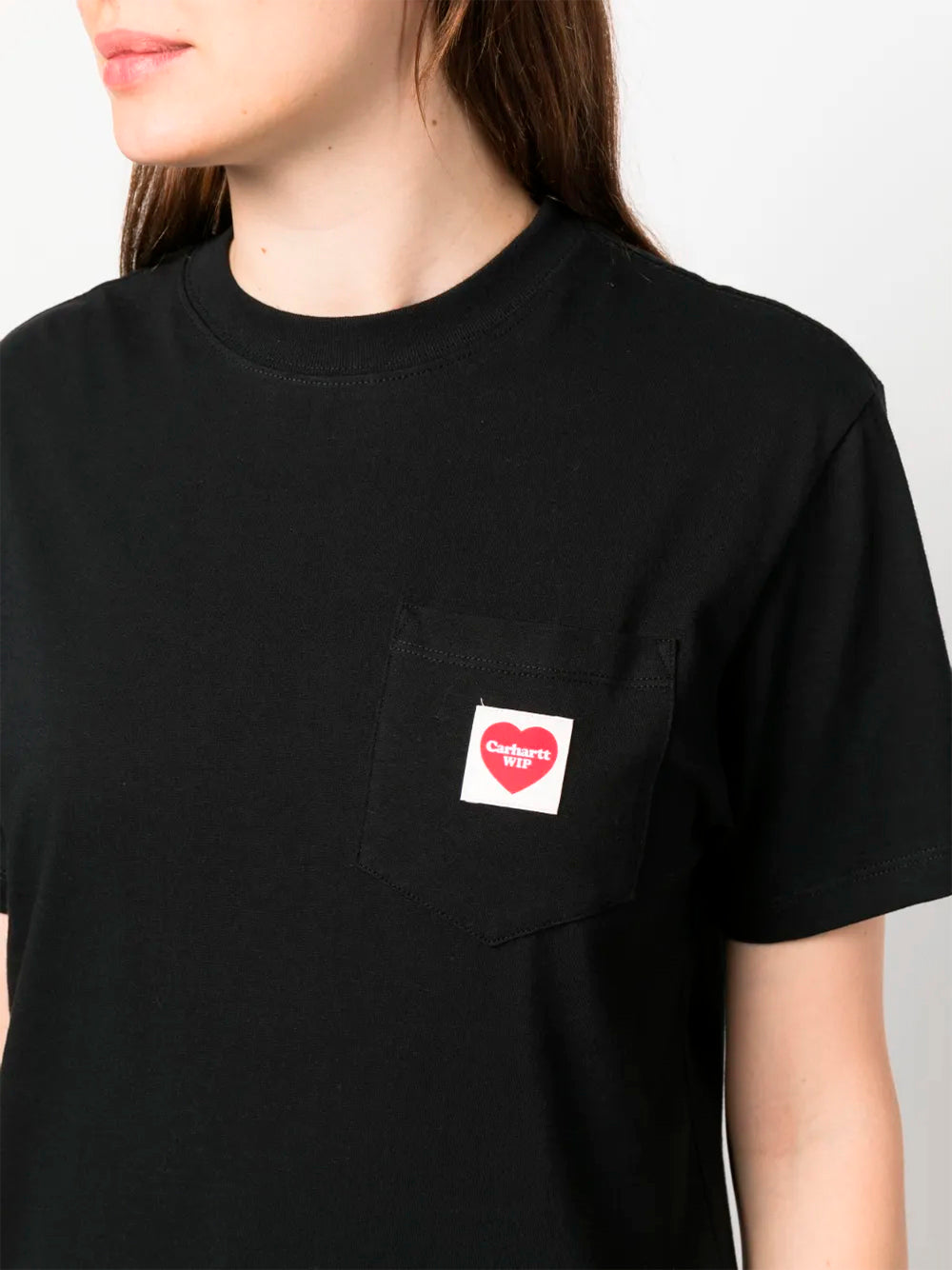 CARHARTT WIP-W` S/S POCKET HEART T-SHIRT-I032180 1V2XX BLACK/RED