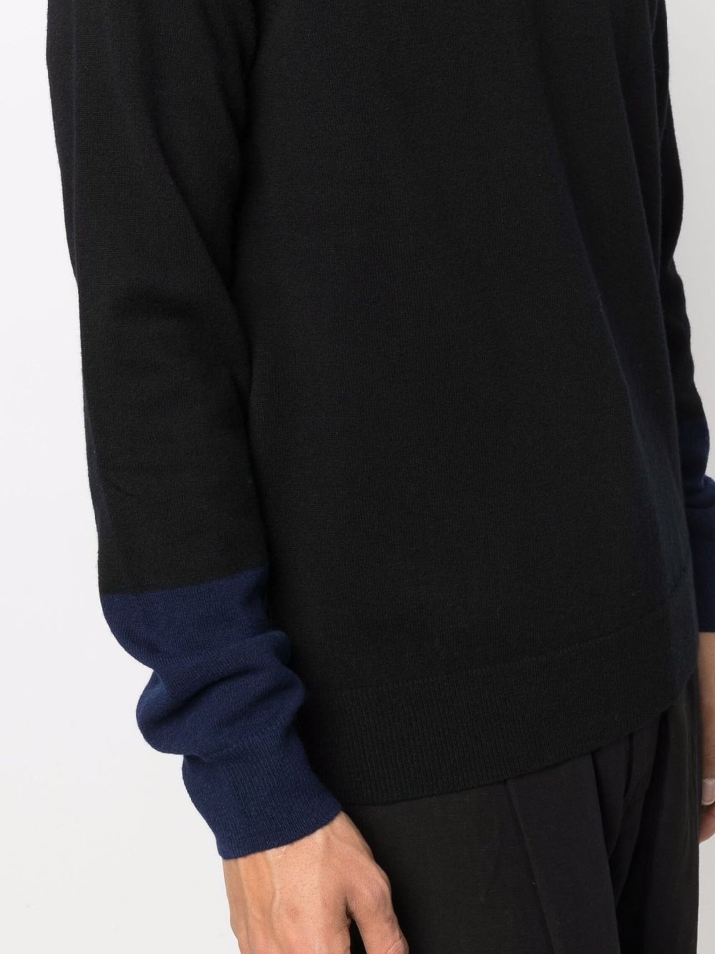 COMME DES GARÇONS-ROUNDNECK BICOLOR PULLOVER-FZ.N112.PER 1 BLACK/NAVY