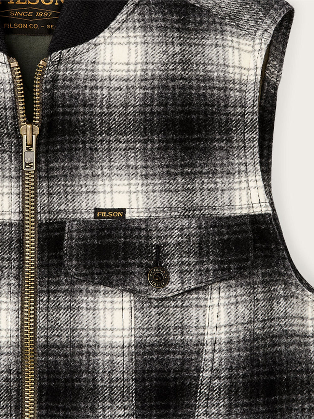 FILSON-INSULATED WOOL WORK VEST-FMGIL0056 014 CHARCOAL OMBRE