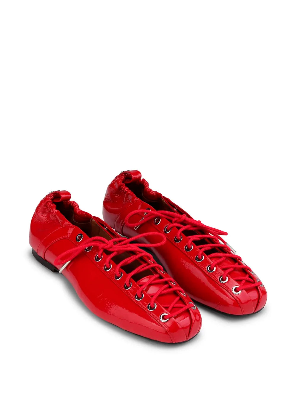 GANNI-EYELETS LACE UP BALLERINA NAPLACK-S3087 474 RACING RED