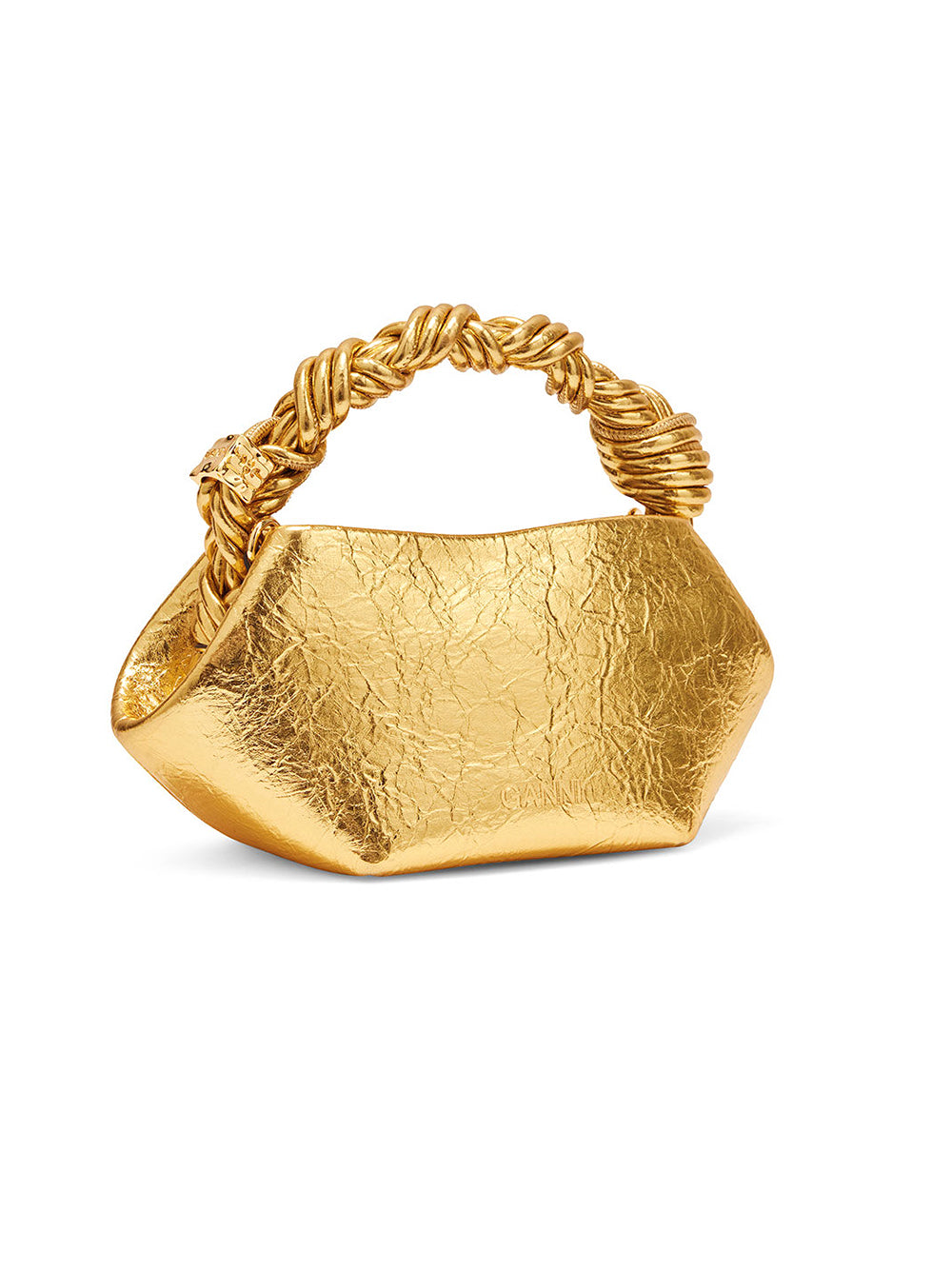 GANNI-METALLIC MINI BOU BAG CRUSHED-B2100030 GOLD 339