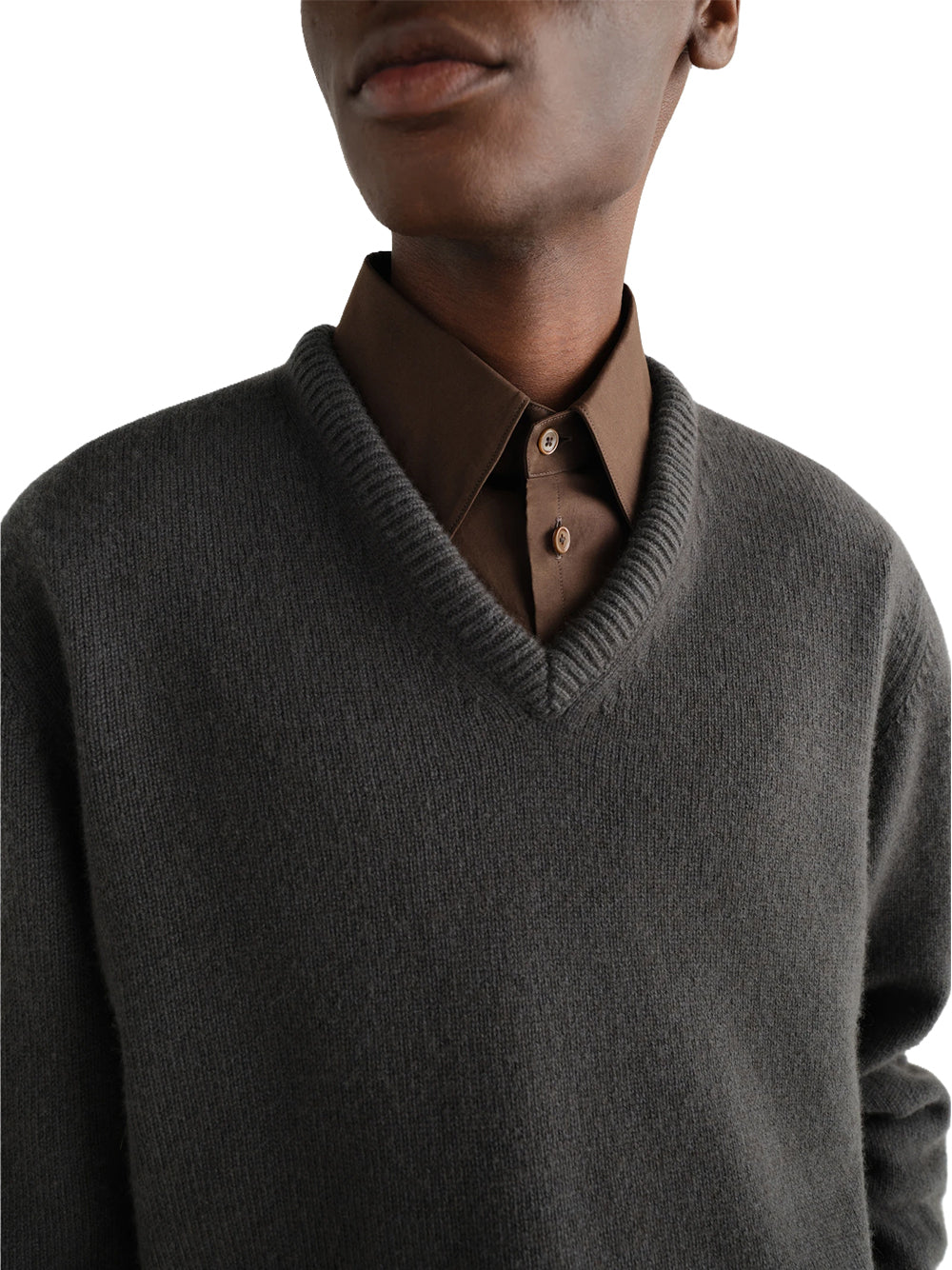 LEMAIRE-V-NECK SWEATER-PO0044.LK1062 BK502 STONE