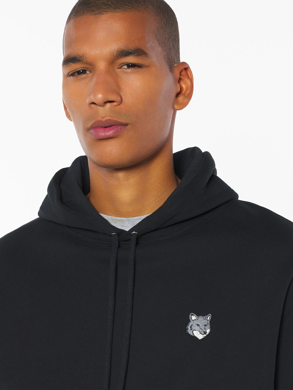 MAISON KITSUNÉ-FOX HEAD COMFORT HOODIE-PM00703KM0341 P199 BLACK