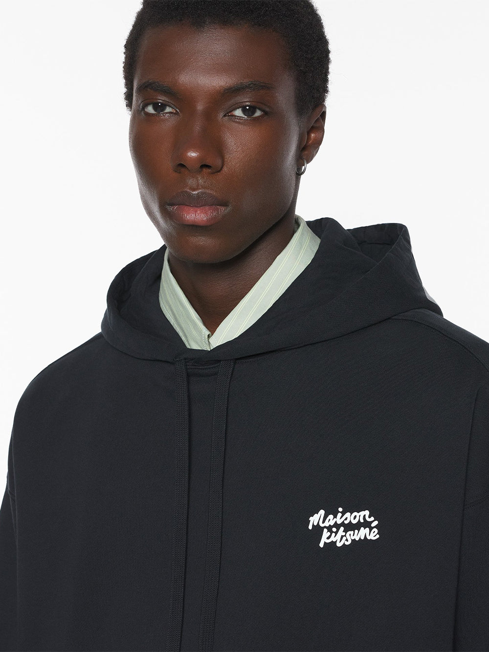 MAISON KITSUNÉ-MAISON KITSUNÉ HANDWRITING OVERSIZE HOODIE-PM00704KM0340 P199 BLACK