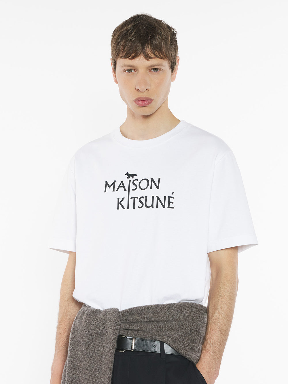 MAISON KITSUNÉ-MAISON KITSUNÉ PILLAR COMFORT TEE-PM00115KJ7025 P100 WHITE