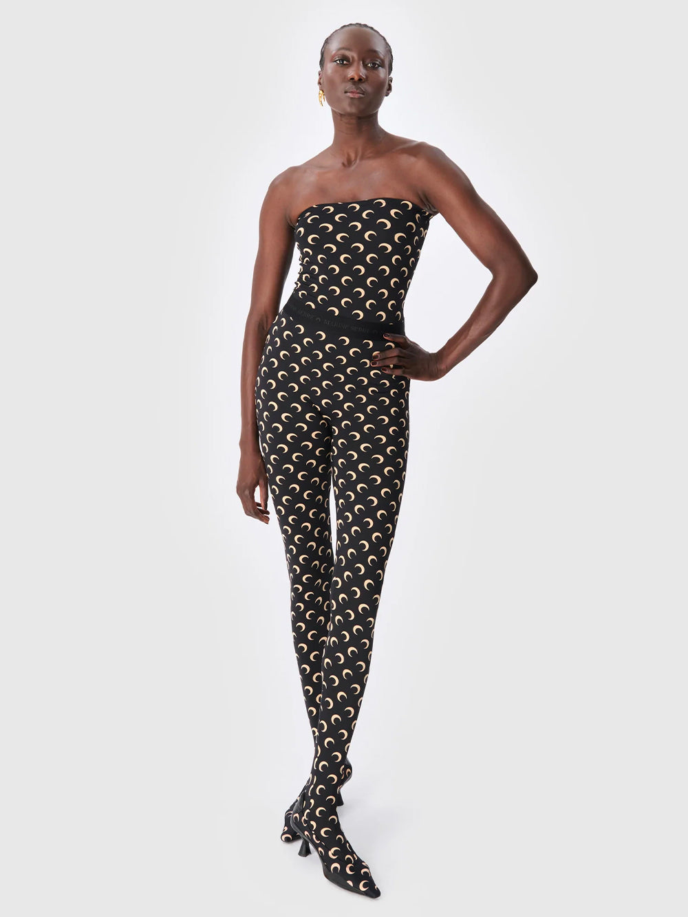 MARINE SERRE-MOON PRINTED JERSEY LEGGINGS-WPA111ACJER0001 IT99 INVERSE TAN
