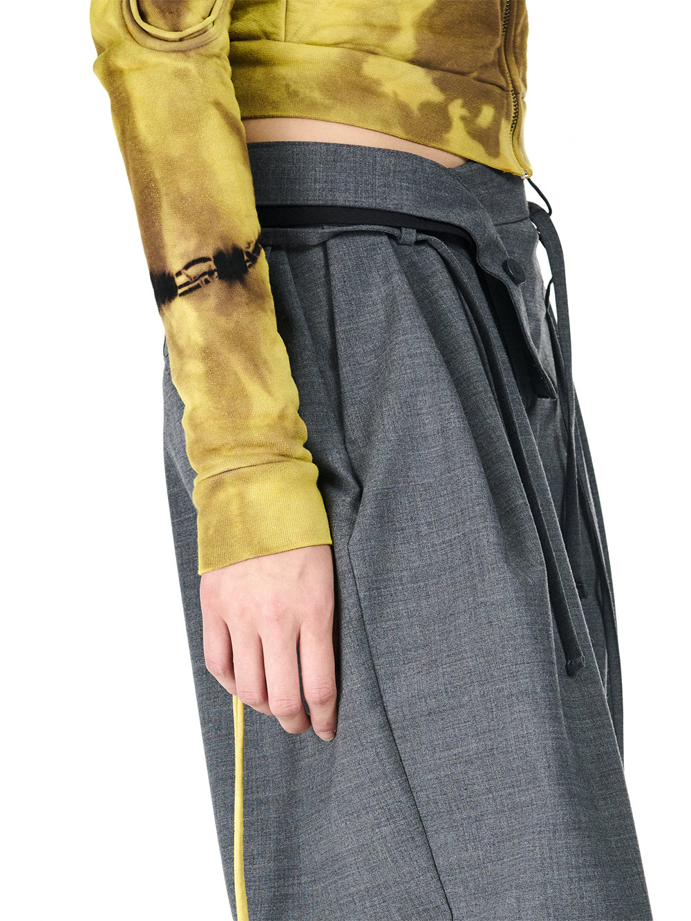 STRAPPED BAGGY SUIT PANTS