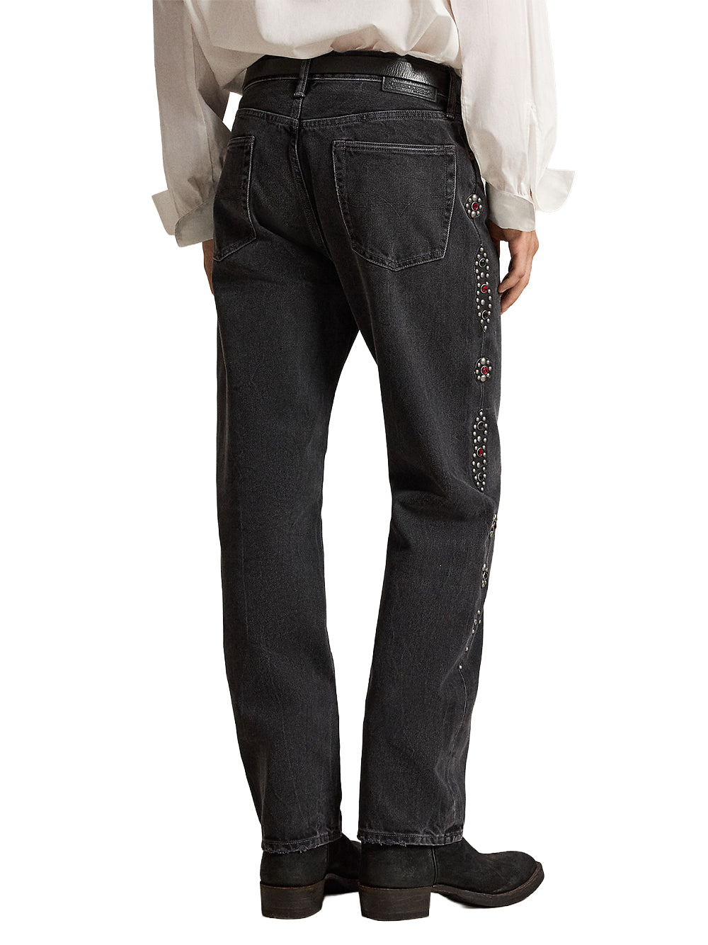 POLO RALPH LAUREN-HERITAGE STRAIGHT FIT STUDDED JEANS-710B24581001 SHOTWELL
