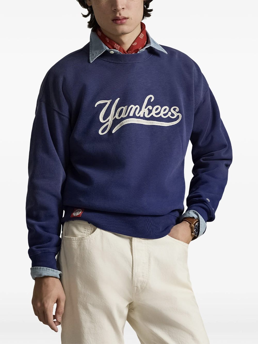 POLO RALPH LAUREN-NY YANKEES KNIT SWEATSHIRT-710B14459002 FRESHWATER