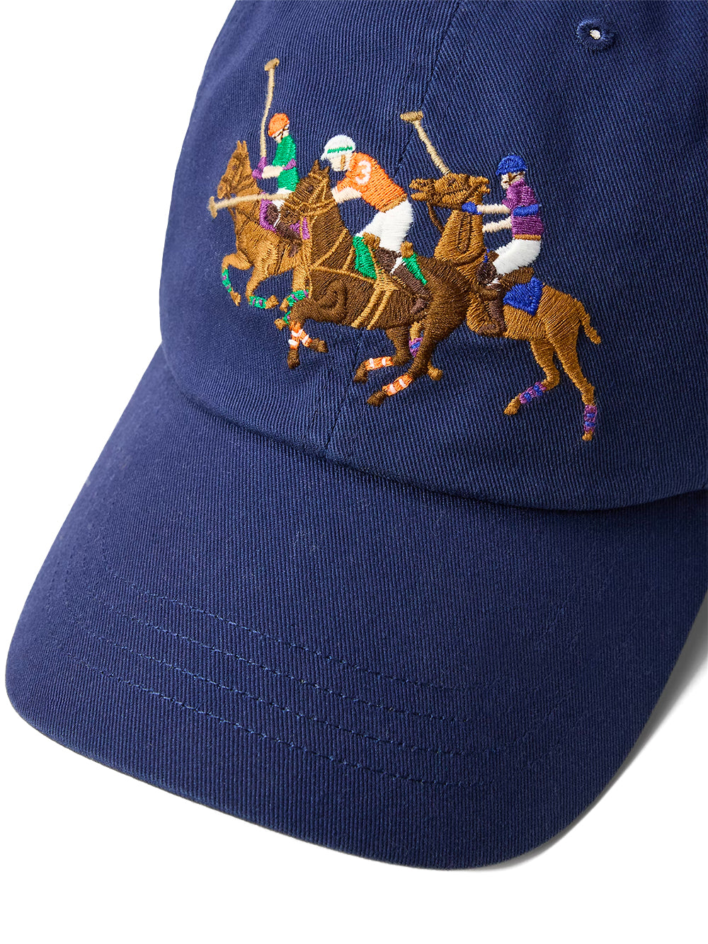 POLO RALPH LAUREN-TRIPLE-PONY TWILL BALL CAP-710A13272003 NEWPORT NAVY