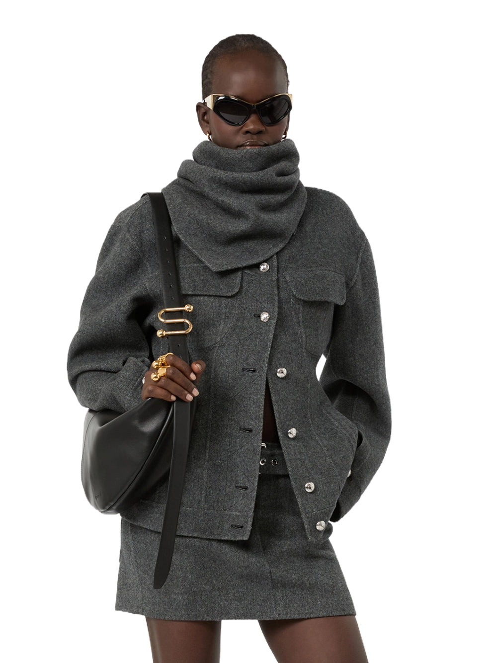 SPORTMAX-GIACCA IN PURA LANA-SPXCALCIO NERO