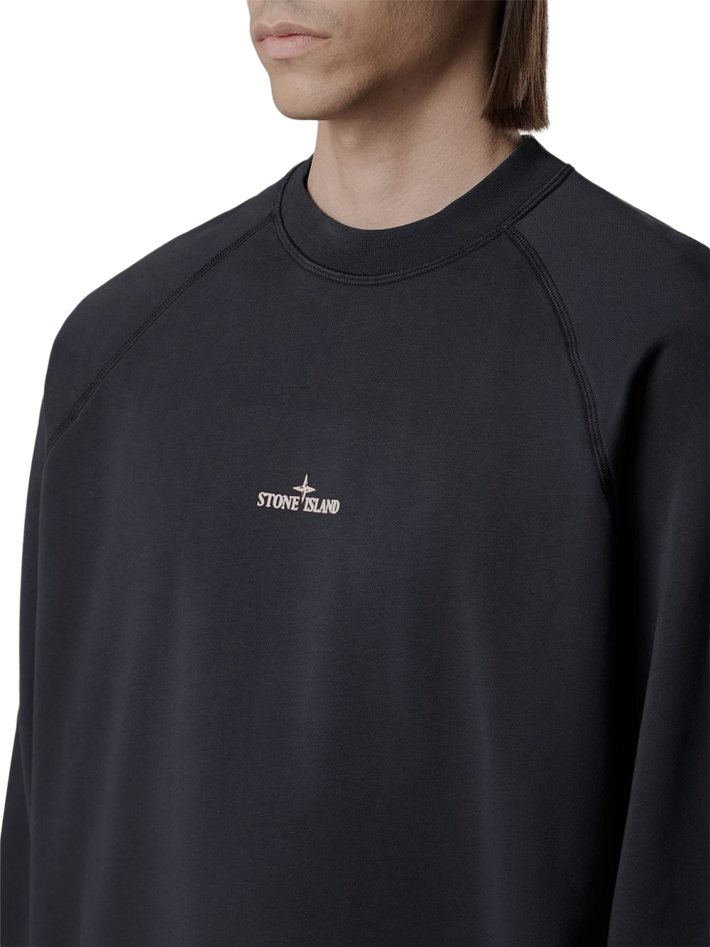 STONE ISLAND-FELPA STAMPA COMPASS-L2S156100008S0466 V0029 BLACK