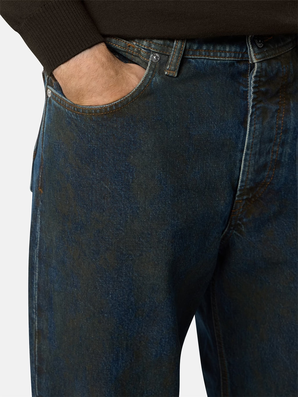 STONE ISLAND-LASER PIGMENT DENIM PANT LOOSE FIT-L2S14J100006S0J40 VJ229 BLUE BLACK