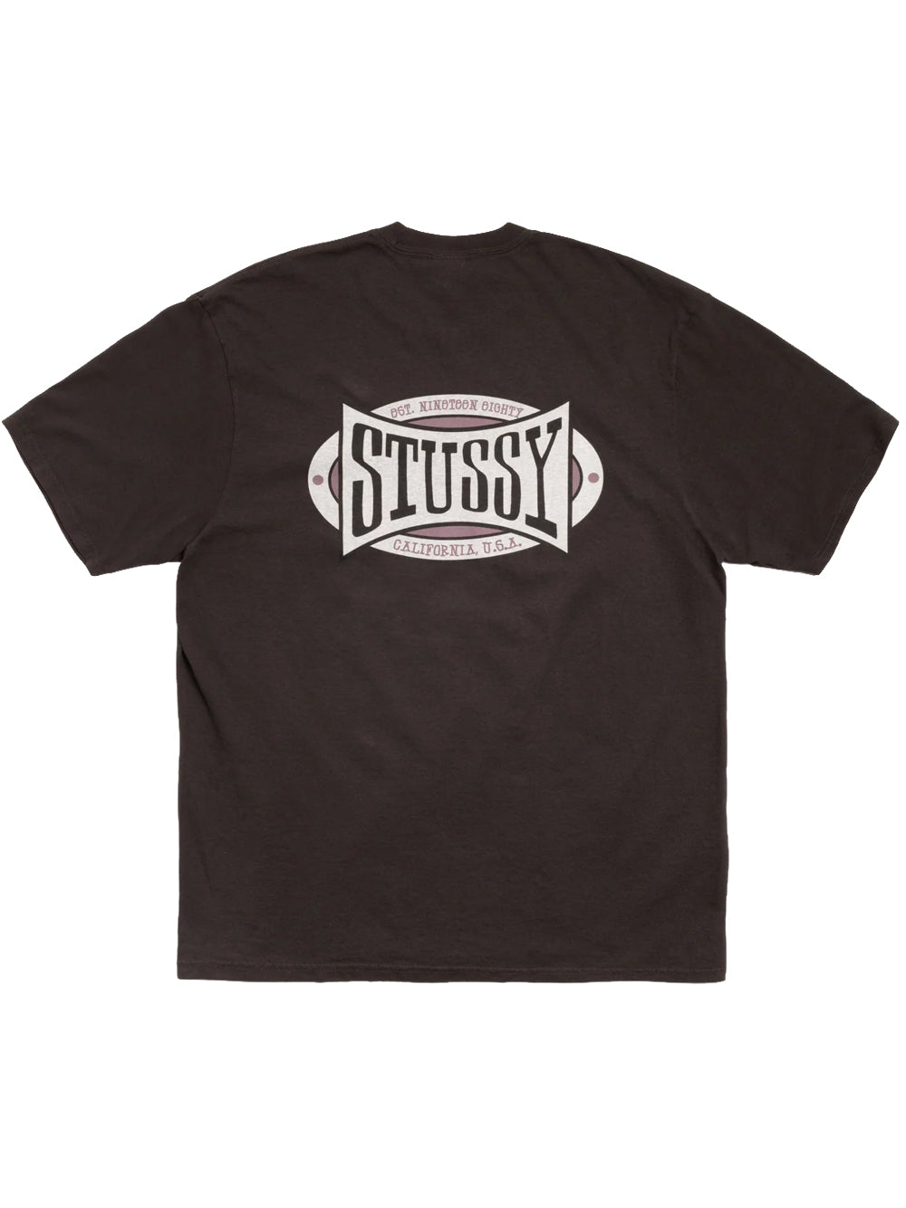 STUSSY-CHAMPION OVAL PIG. DYED TEE-1905144 0090 FADED BLACK