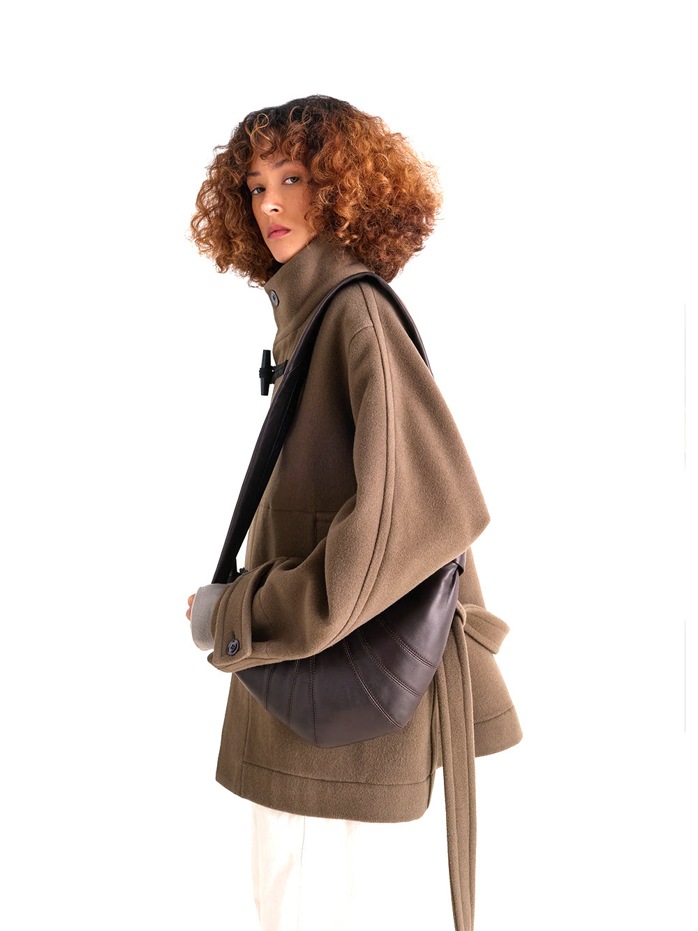 LEMAIRE-SMALL CROISSANT BAG-BG0003.LL095 BR490 DARK CHOCOLATE