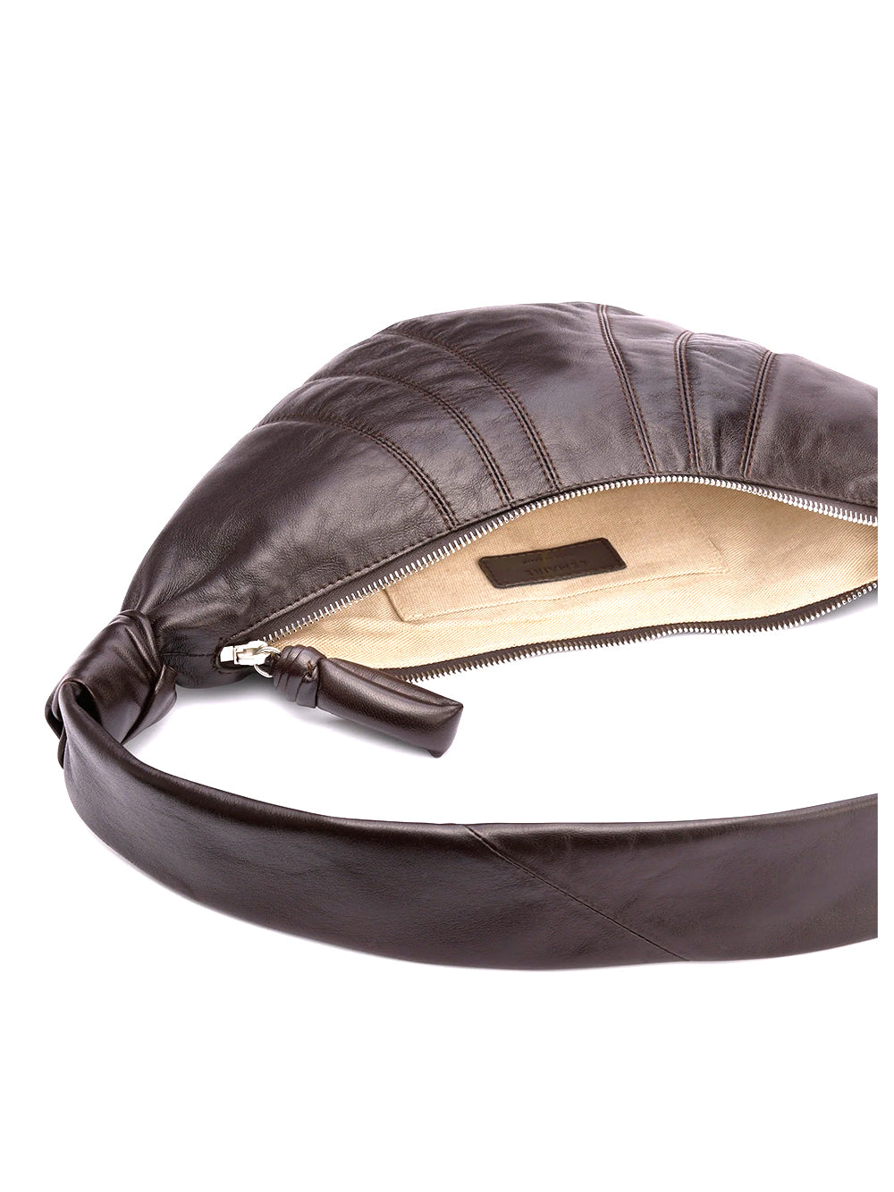 LEMAIRE-SMALL CROISSANT BAG-BG0003.LL095 BR490 DARK CHOCOLATE