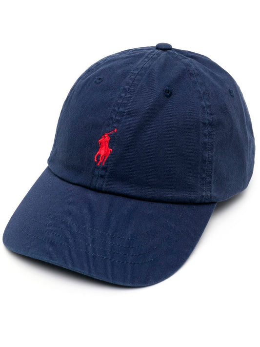 POLO RALPH LAUREN-COTTON CHINO BASEBALL CAP-710548524014 NEWPORT NAVY/ RL2000 RED