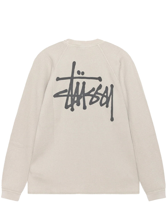 STUSSY-RAGLAN THERMAL BASIC STOCK KNIT-1140356 1207 BONE