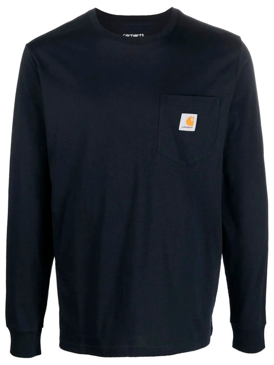 CARHARTT WIP-L/S POCKET T-SHIRT-I030437 BLACK