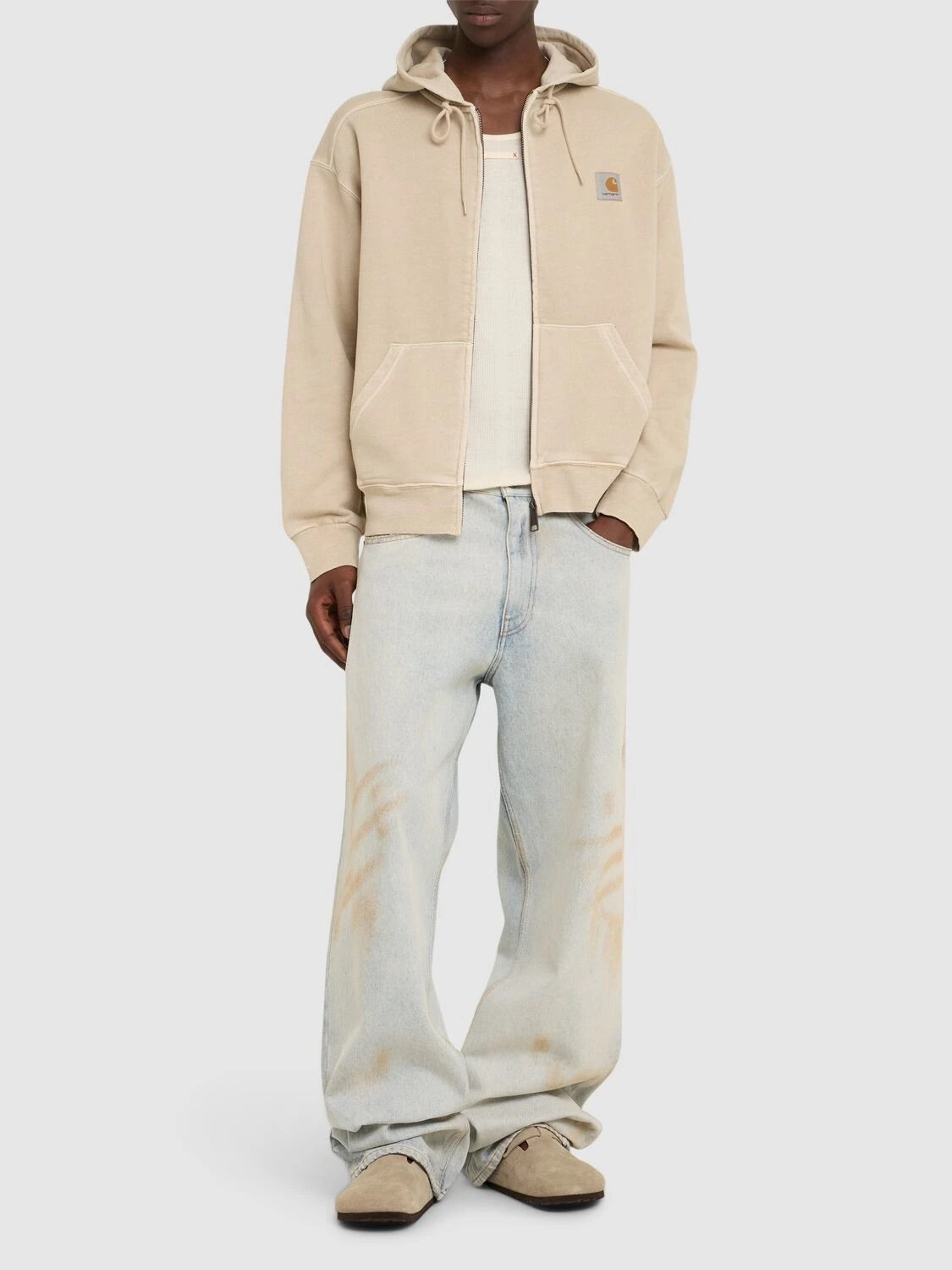 CARHARTT WIP-HOODED NELSON JACKET-I033064 FLEUR DE SEL