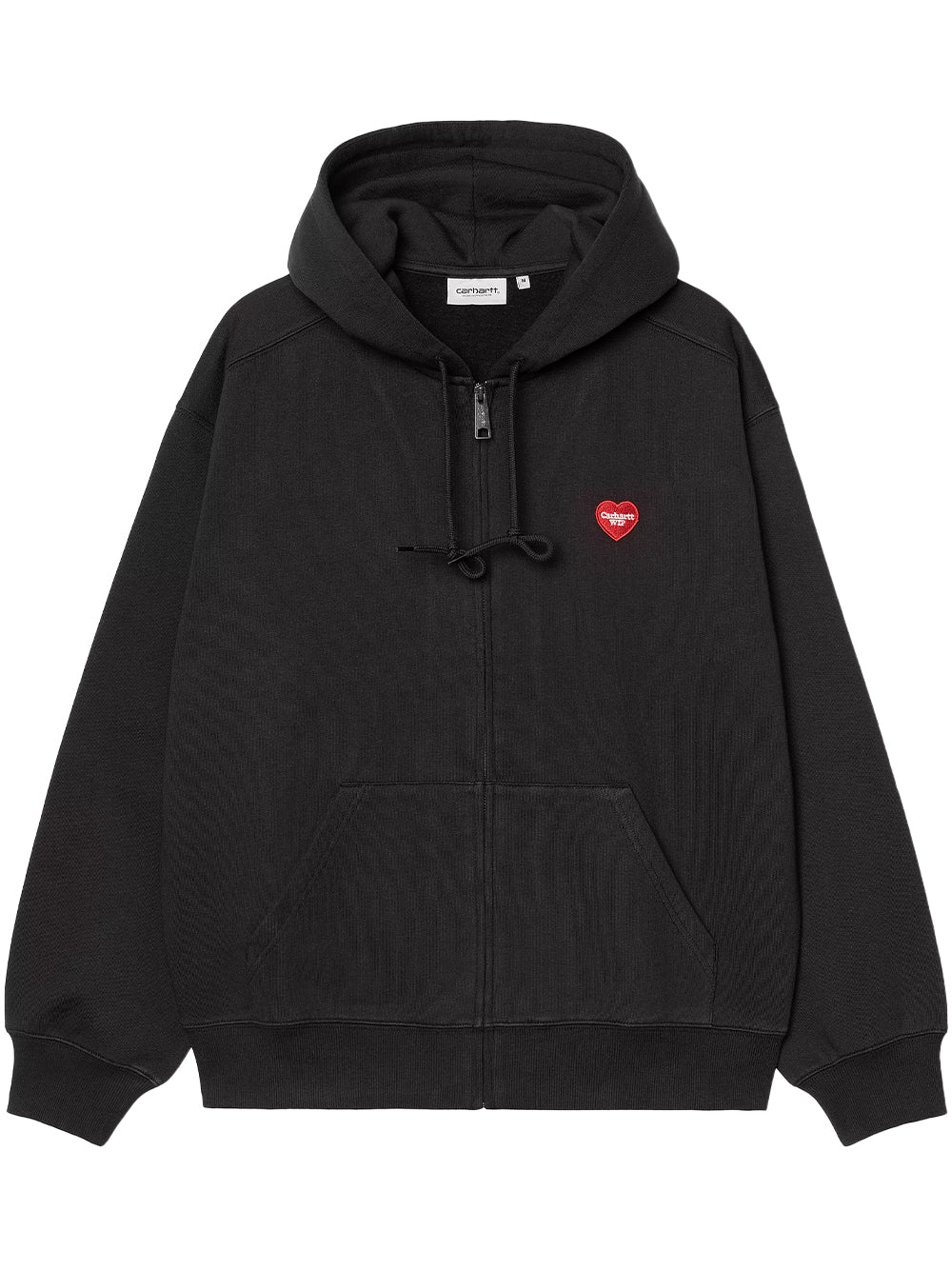 CARHARTT WIP-HOODED HEART II HARTT SWEAT JACKET-I035176 89XX BLACK