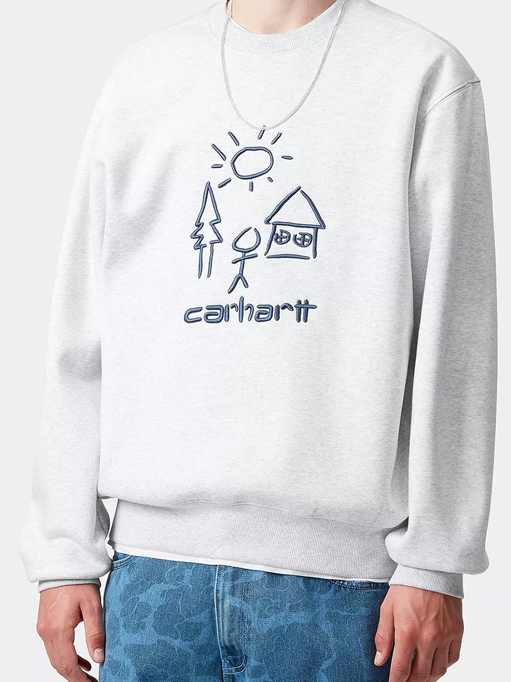 CARHARTT WIP-MASTERPIECE SWEATSHIRT-I035199 33LXX ASH HEATHER/WOLFSBANE