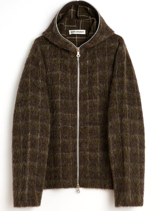OUR LEGACY-FULL ZIP HOOD-M4256FD DORF CHECK HAIRY WOOL
