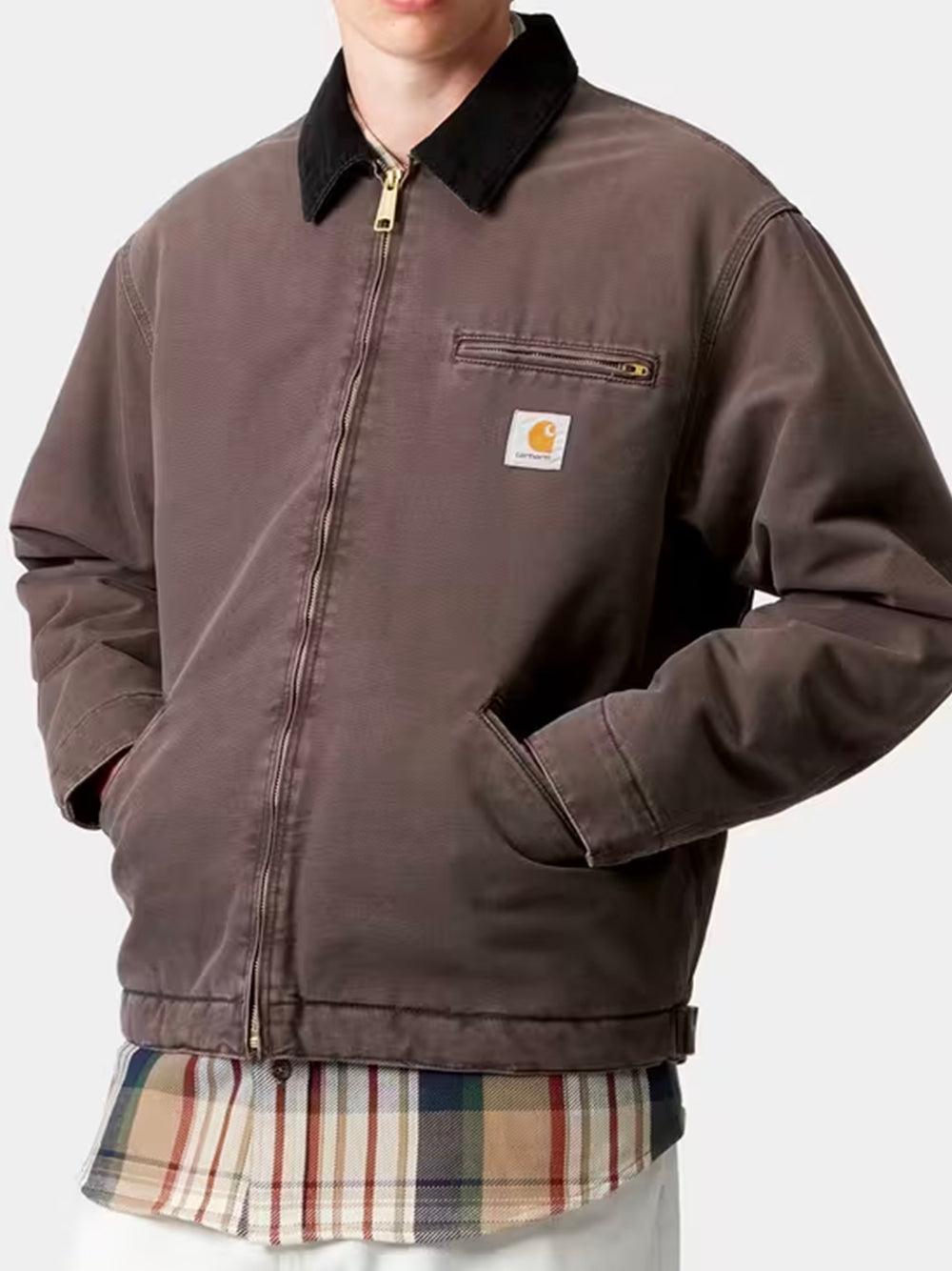 CARHARTT WIP-OG DETROIT JACKET-I035614 1YL4O TOBACCO/BLACK