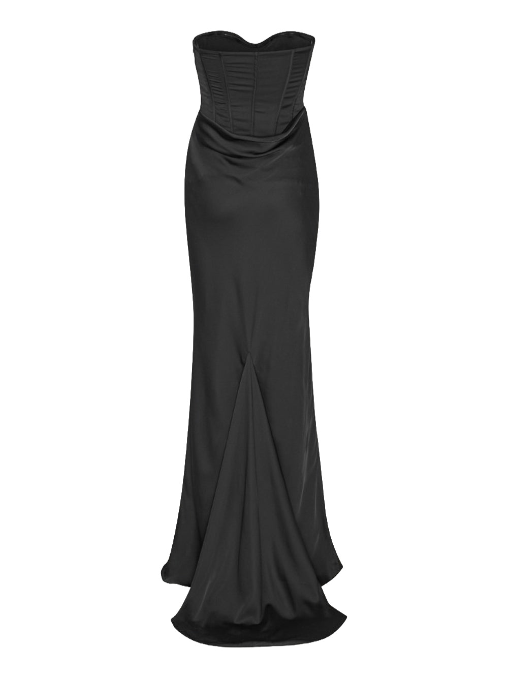 ROTATE-SATIN CORSET MAXI DRESS-114330100 100 BLACK