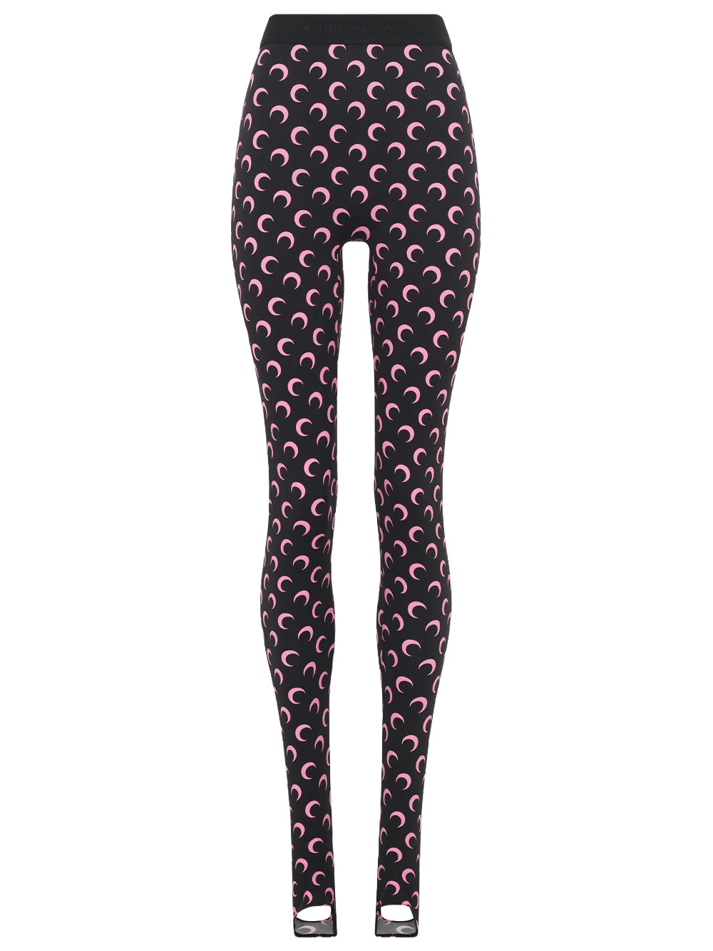 MARINE SERRE-MOON PRINTED JERSEY LEGGINGS-WPA111ACJER0001 BK90 BLACK/PINK