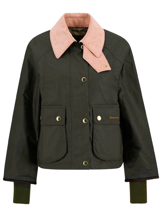 BARBOUR-CROPPED BEADNELL WAX-LWX1403 OL99 ARCHIVE OLIVE/ANCIENT/GARDENIA
