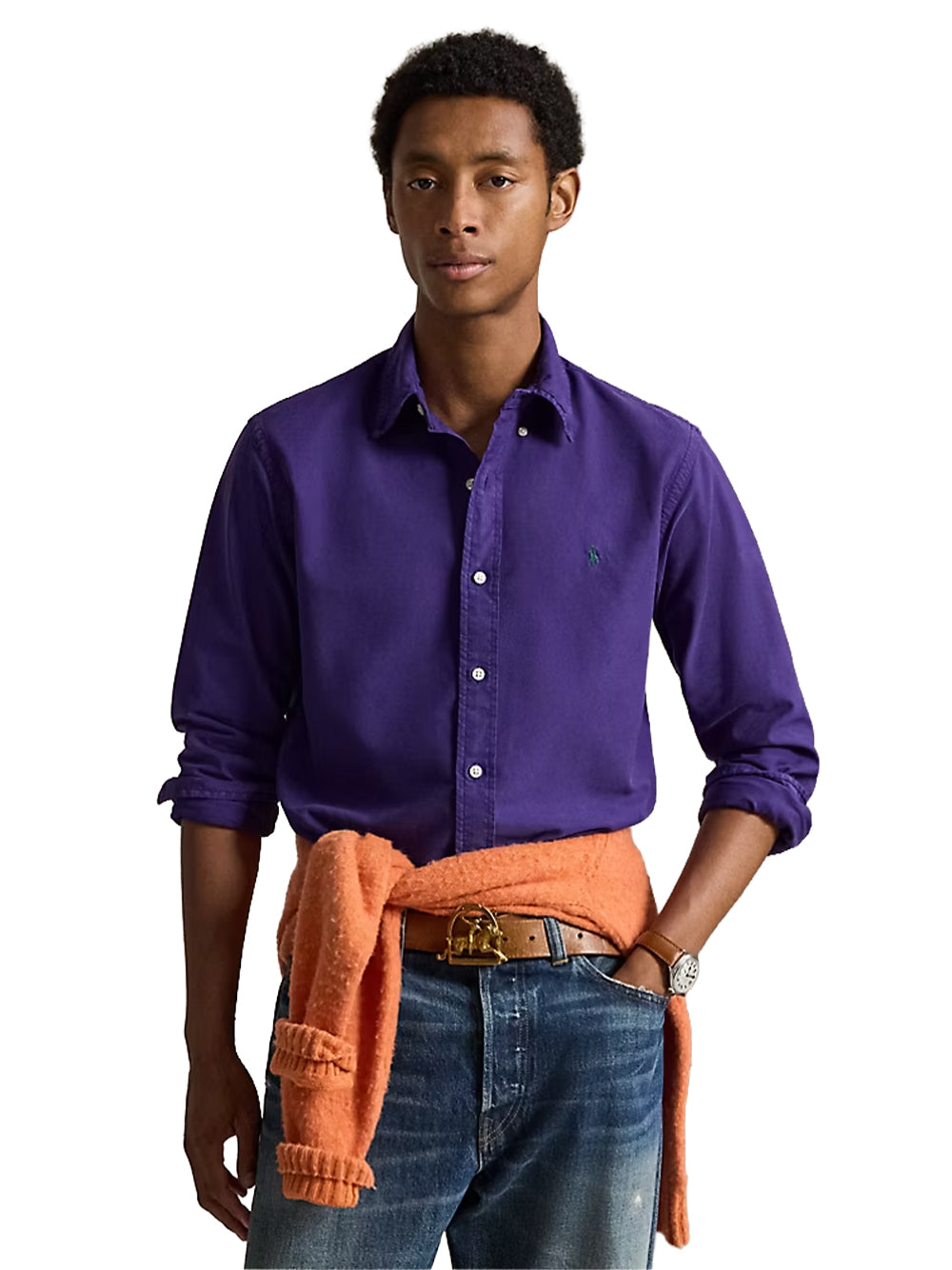 CUSTOM FIT GARMENT-DYED OXFORD SHIRT