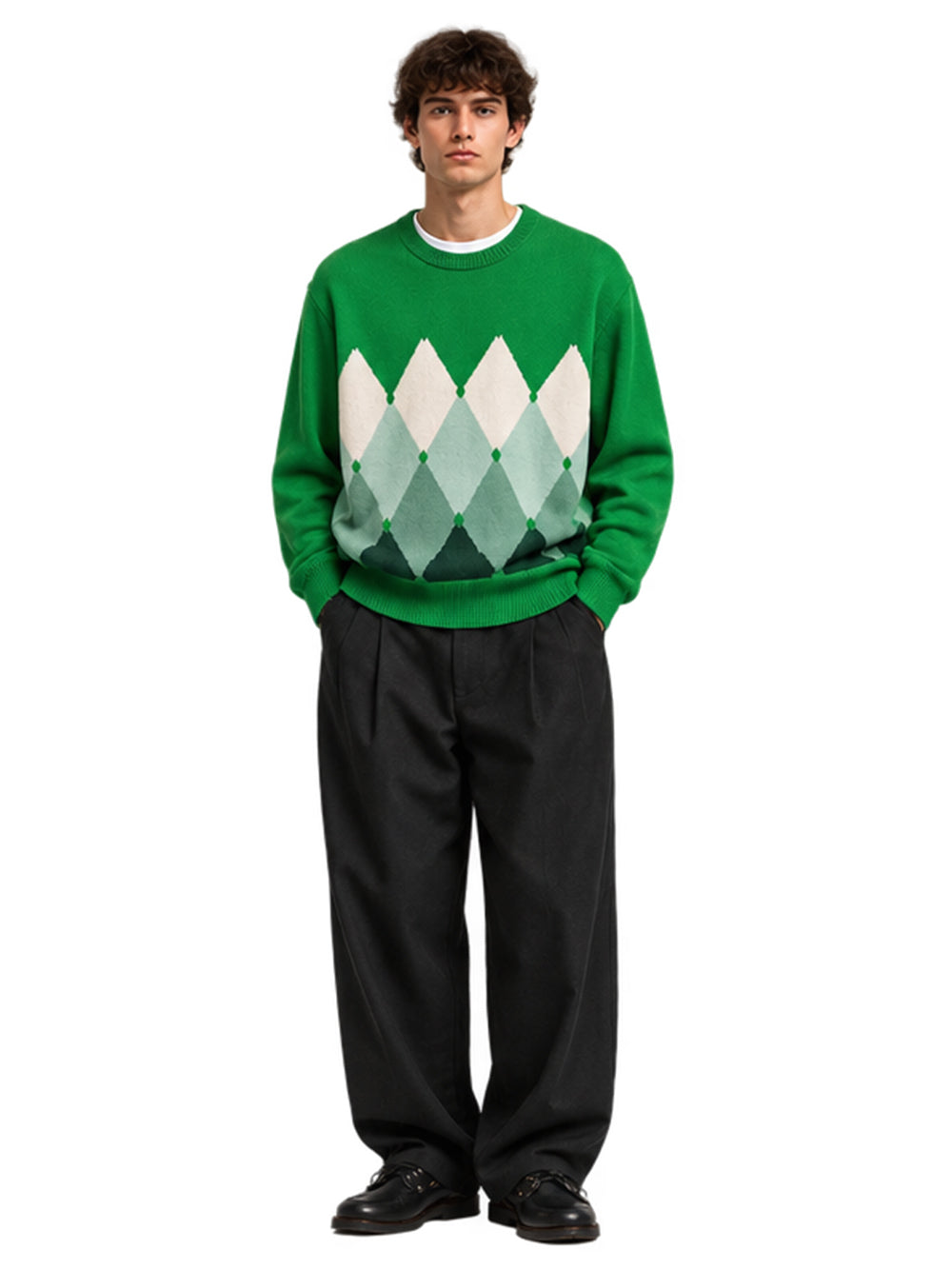 R NECK PULLOVER 100% WS CLASSIC DIAMOND