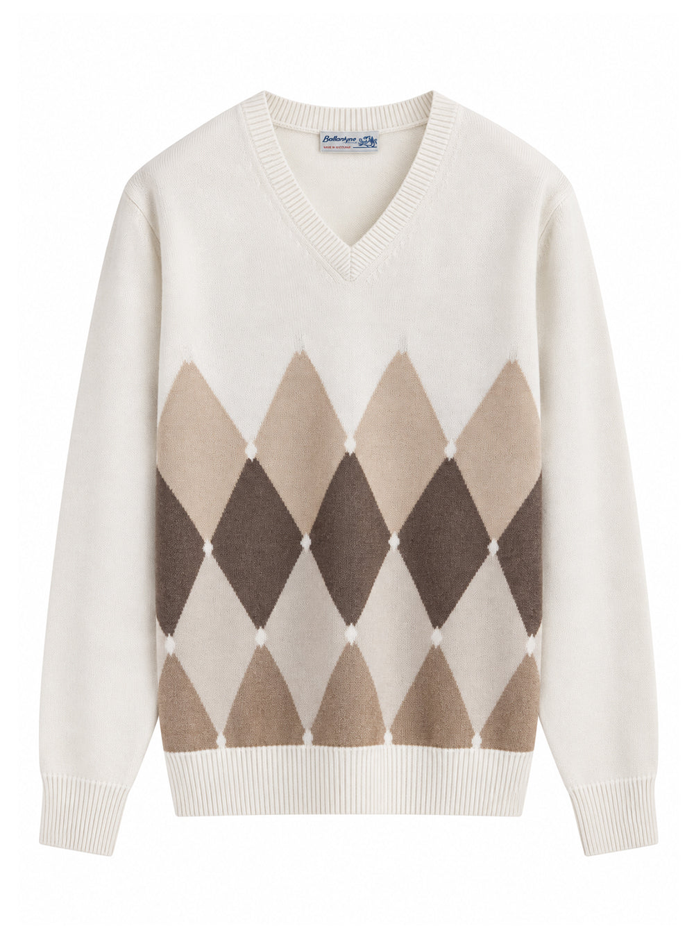 V NECK PULLOVER 100% WS CLASSIC DIAMOND