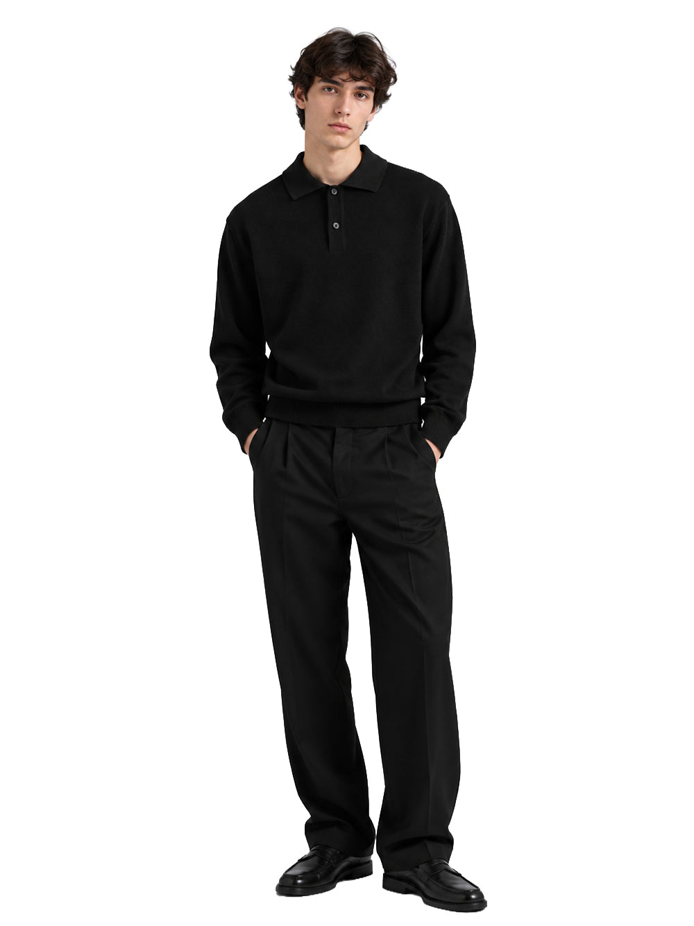 FERRAMENTA-POLO MERINO CASHMERE-FMTSIN44 BLACK