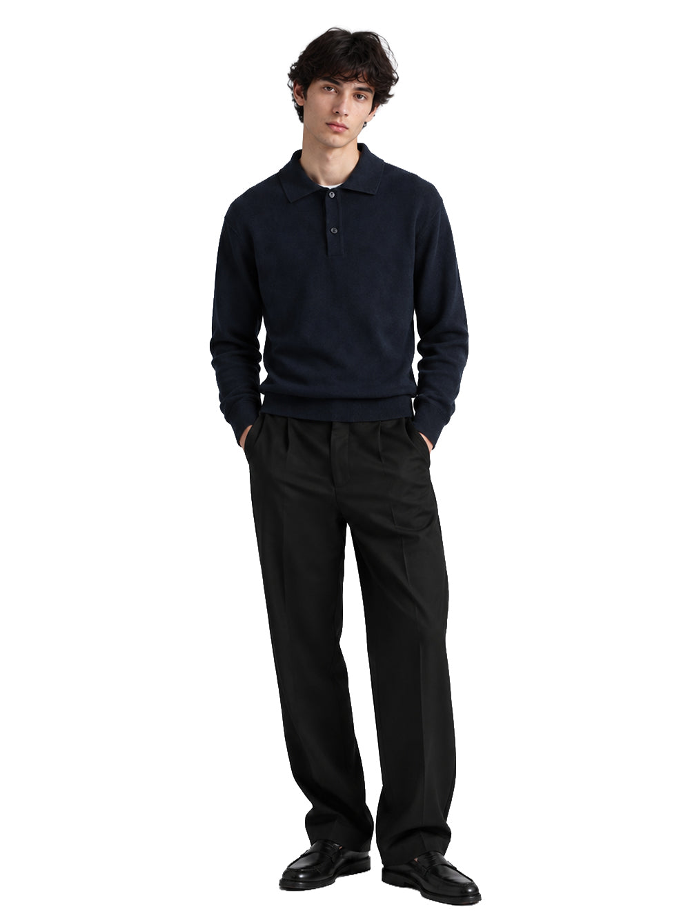 FERRAMENTA-POLO MERINO CASHMERE-FMTSIN44 BLUE NAVY