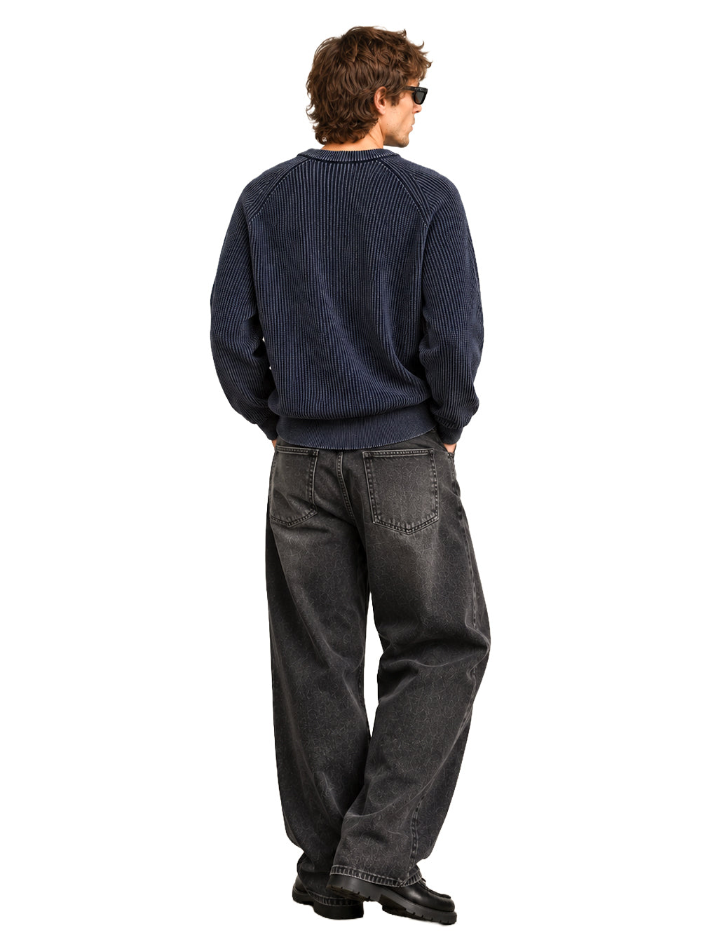 FERRAMENTA-CREWNECK ACID WASH-FMTSIN108 BLUE NAVY
