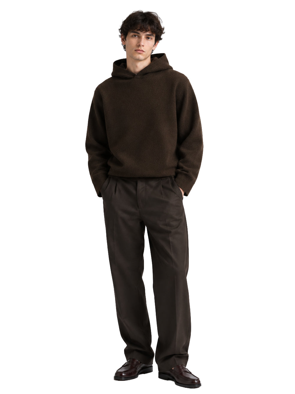 FERRAMENTA-HOODIE NUVOLA LANA CASHMERE-FMTSIN070007 BROWN