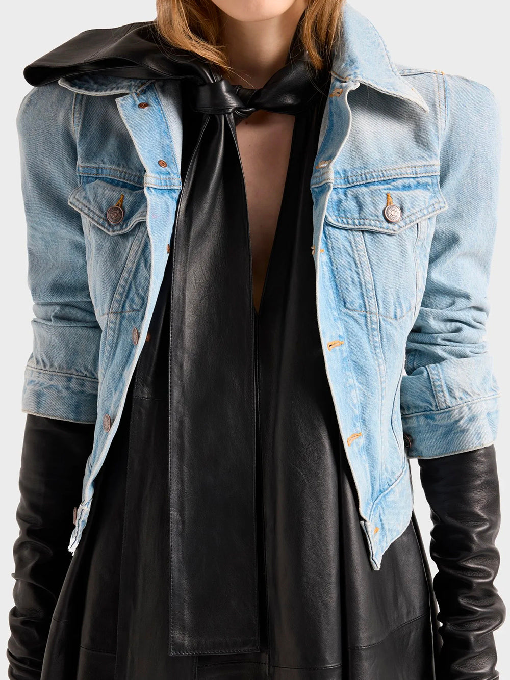 7 FOR ALL MANKIND-FRILL DRESS FAUX LEATHER-7NFD0H70 U71JI BLACK