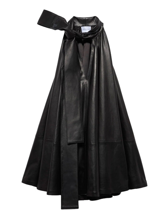 7 FOR ALL MANKIND-FRILL DRESS FAUX LEATHER-7NFD0H70 U71JI BLACK