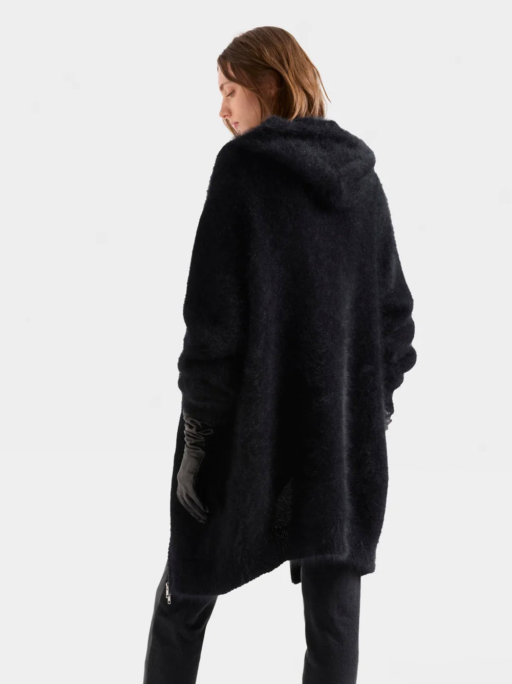 7 FOR ALL MANKIND-FUZZY ZIP HOODIE-7NFW0H75 U73XU SABLE
