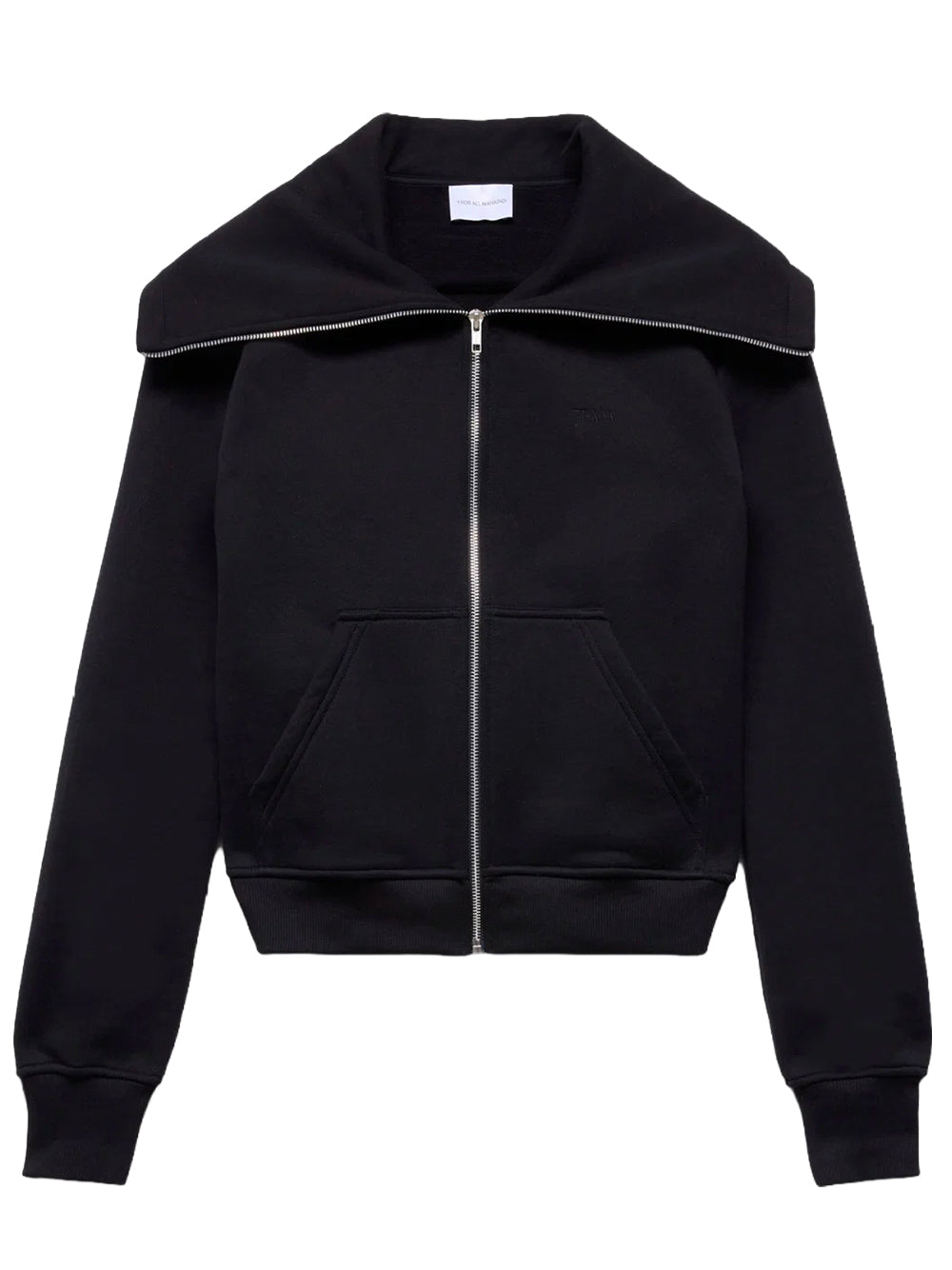 7 FOR ALL MANKIND-HIGH NECK ZIP HOODIE-7NHH0H87 U71HW BLACK