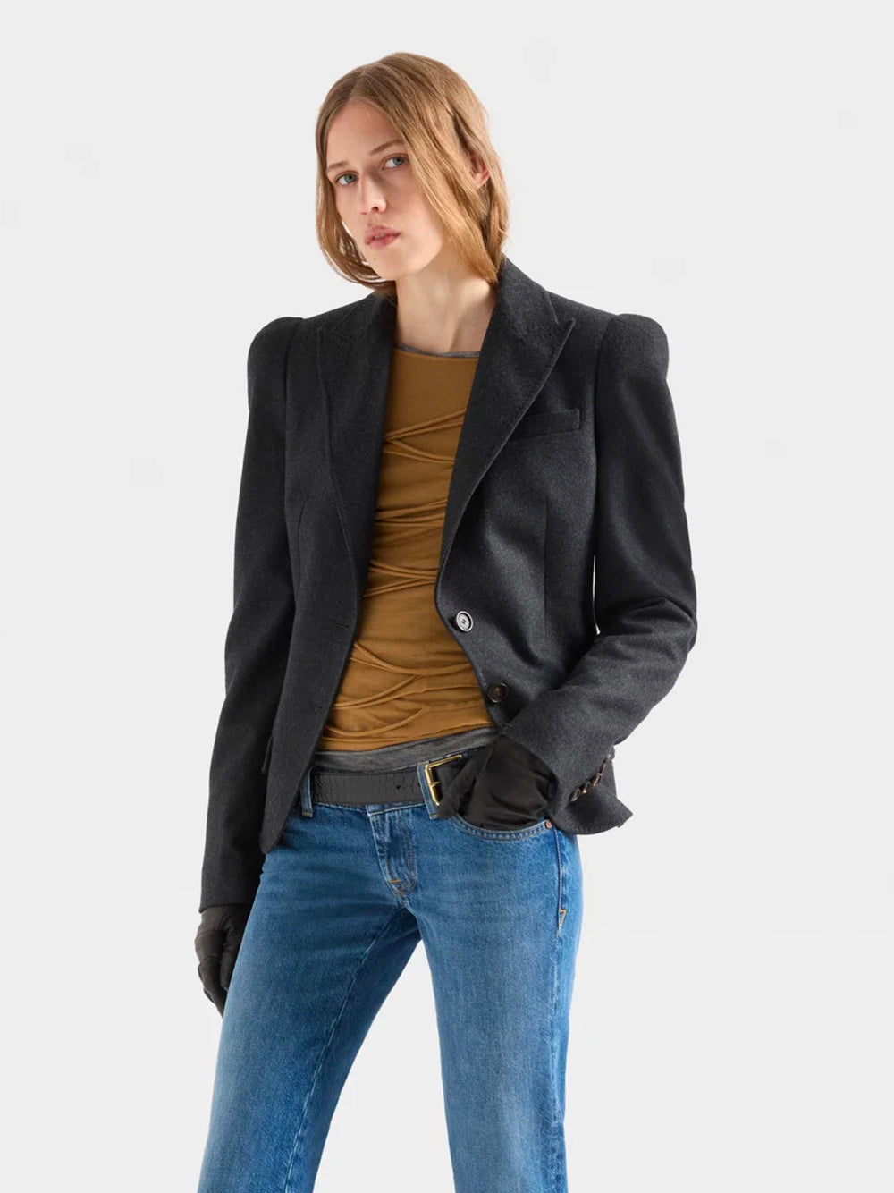 7 FOR ALL MANKIND-HIGH SHOULDER BLAZER-7NFG0H59 U73W5 MINK